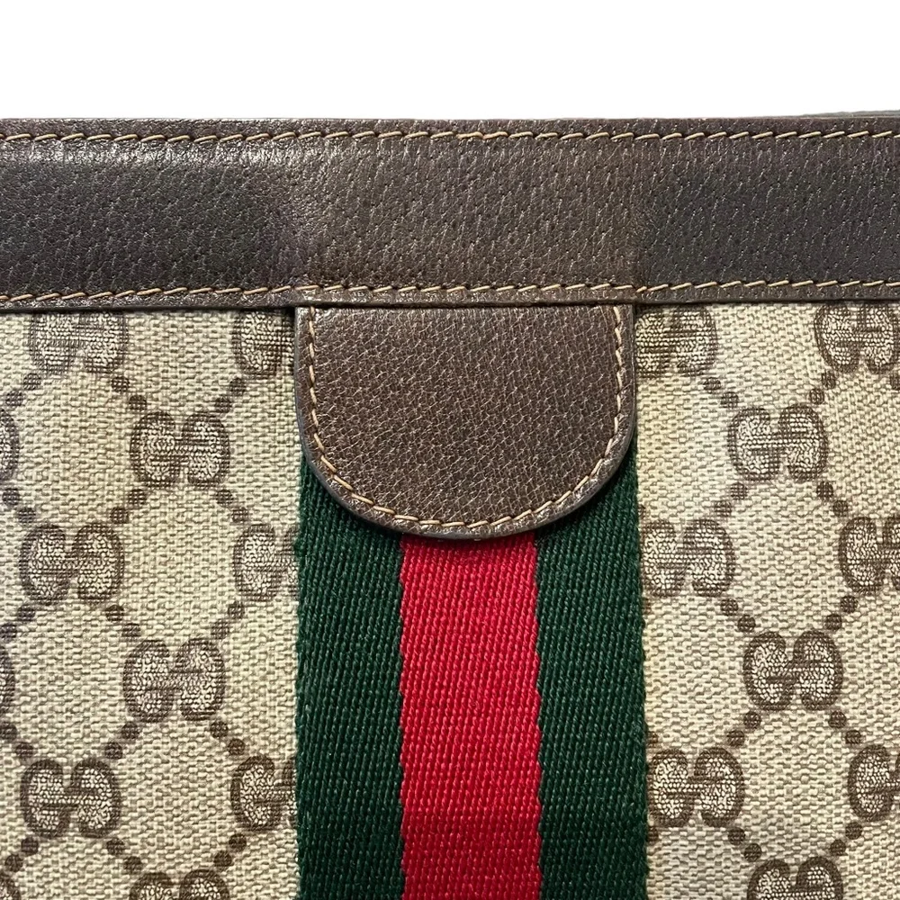 ♦️SOLD♦️GUCCI Ophidia Sherry Web GG monogram supreme Clutch - Picture 7 of 15